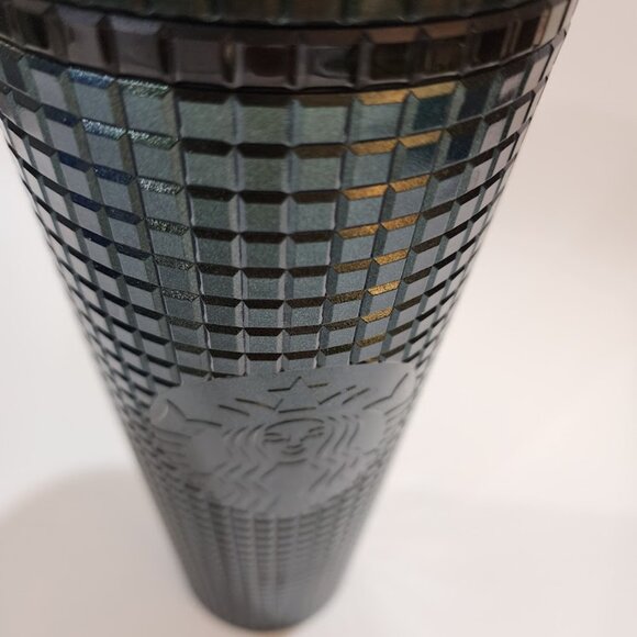 Starbucks Holiday 2021 Tumbler Venti Green Glitter Grid, Limited Edition | 24 Oz - Picture 8 of 14